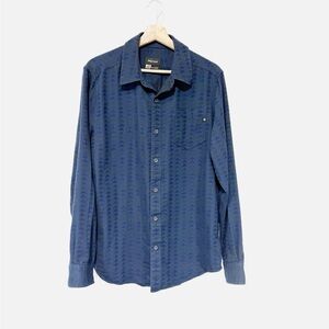 Marmot Men's Navy Blue Flannel Button Down Long Sleeve Geometric Pattern Sz M